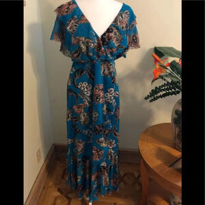 Turquoise floral dress